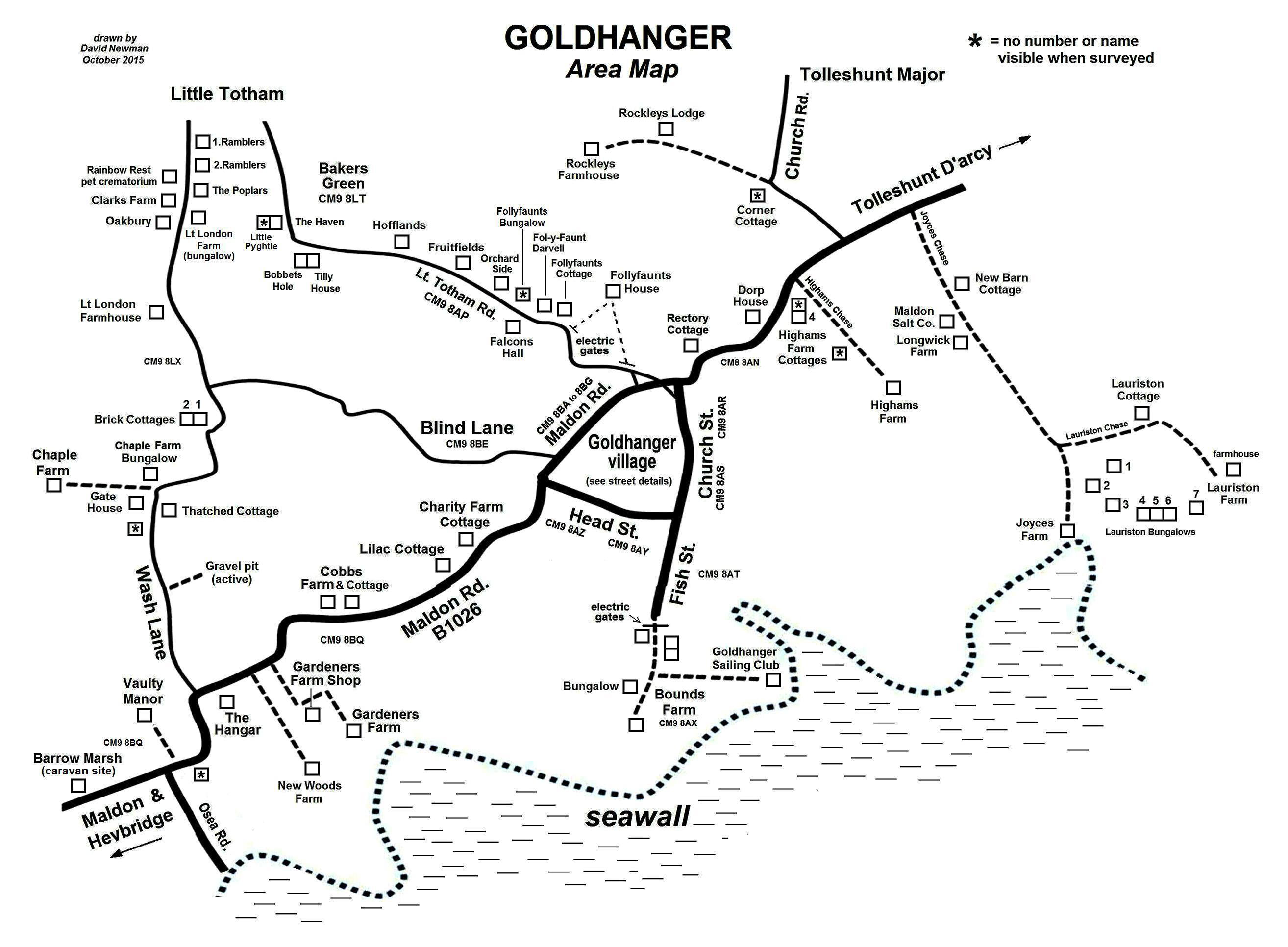 map of goldhanger for emergency services access